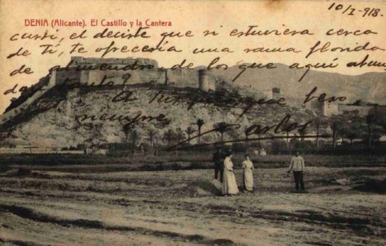 Postal de la cantera y el castillo de Denia Postal de la cantera y el castillo de Denia